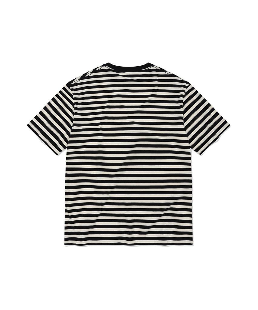 WACKY WILLY Basic Striped Short Sleeve T-Shirt Black