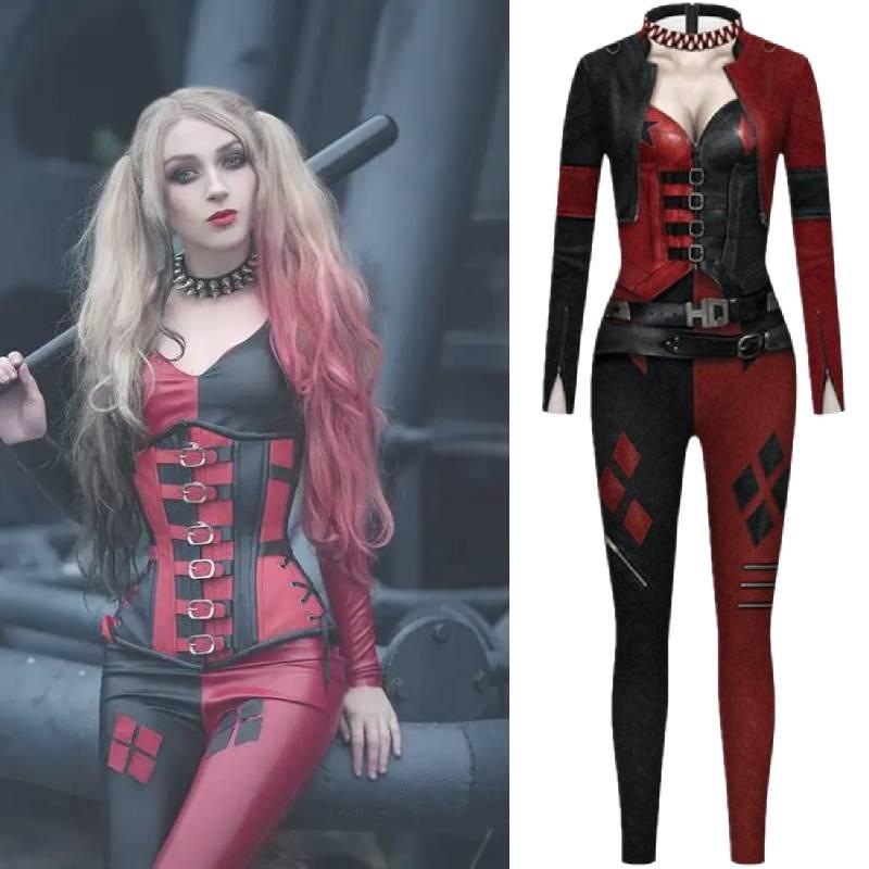 Women Classic Quinn Anime Costume Halloween Cosplay Jumpsuit Costume