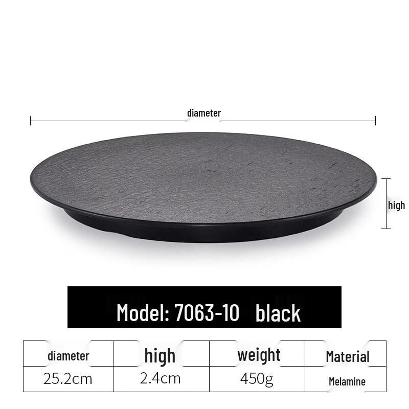 

Chu Yi Qi Japanese Melamine Flat Round Serving Plates, 3-Piece Set