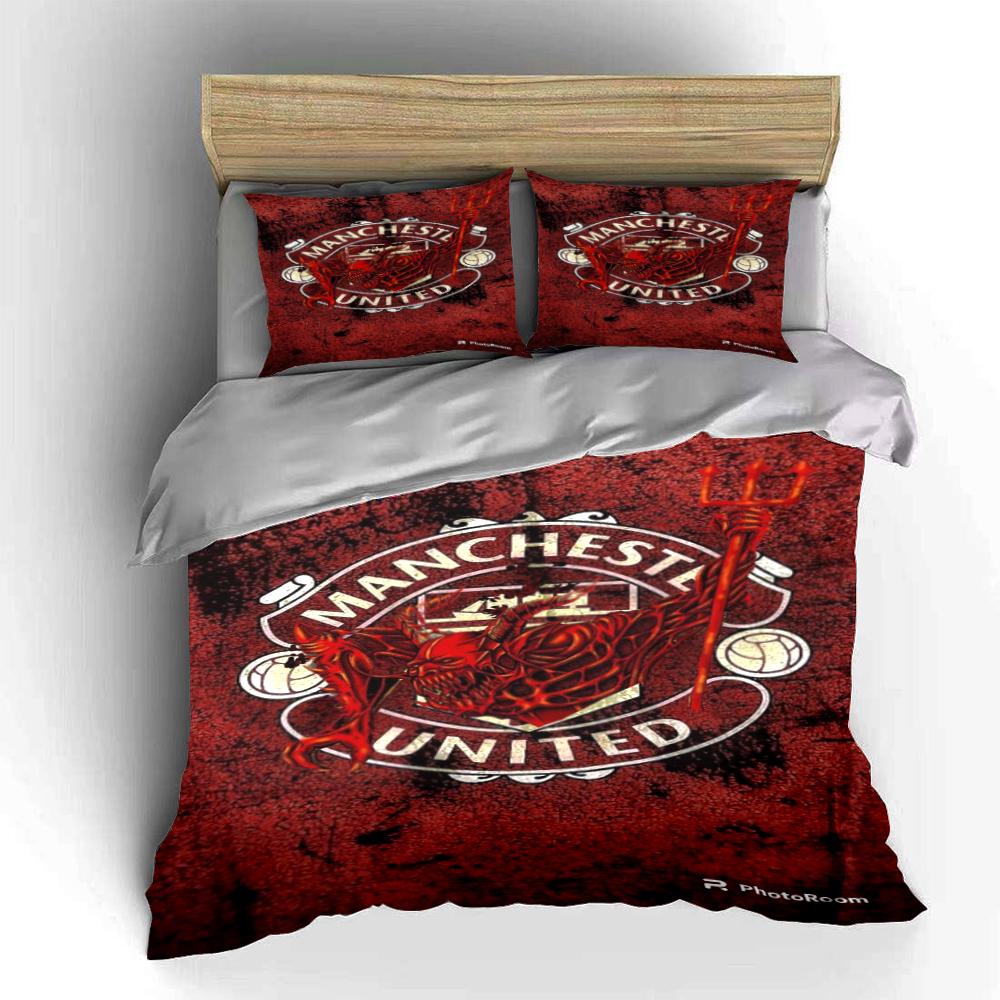 Set Biancheria da Letto Manchester United Copripiumino Federe Decorazioni per la Casa (1 * Copripiumino 2 * Federe, senza piumino)