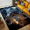 1pc Wolf Flame Themed Rug for Home Decor, Non-slip Office Carpet, Chair Mat, Outdoor Mat, Christmas and Halloween Gifts-0731071