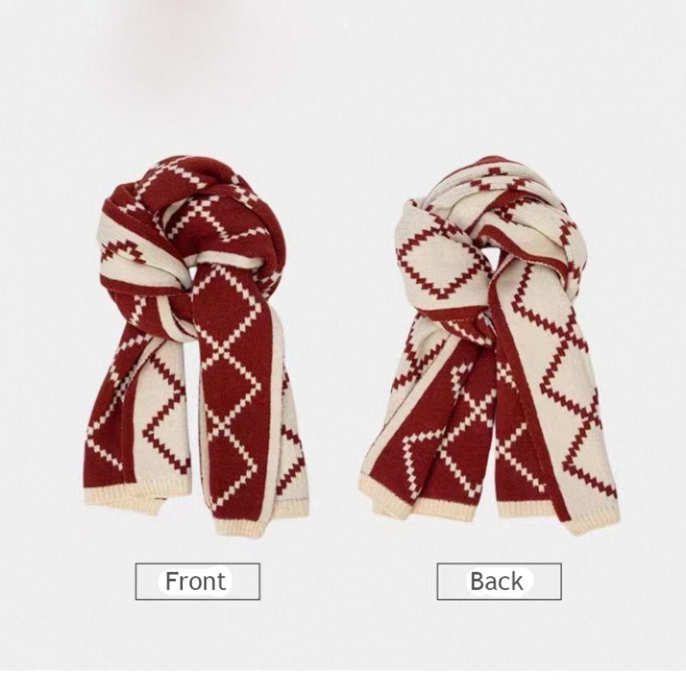 Winter Warm Knitted Scarf Thickened Neckerchief Vintage Long Scarves