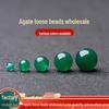Natural Raw Green Agate Beads for DIY Jewelry - Handmade Round Beads