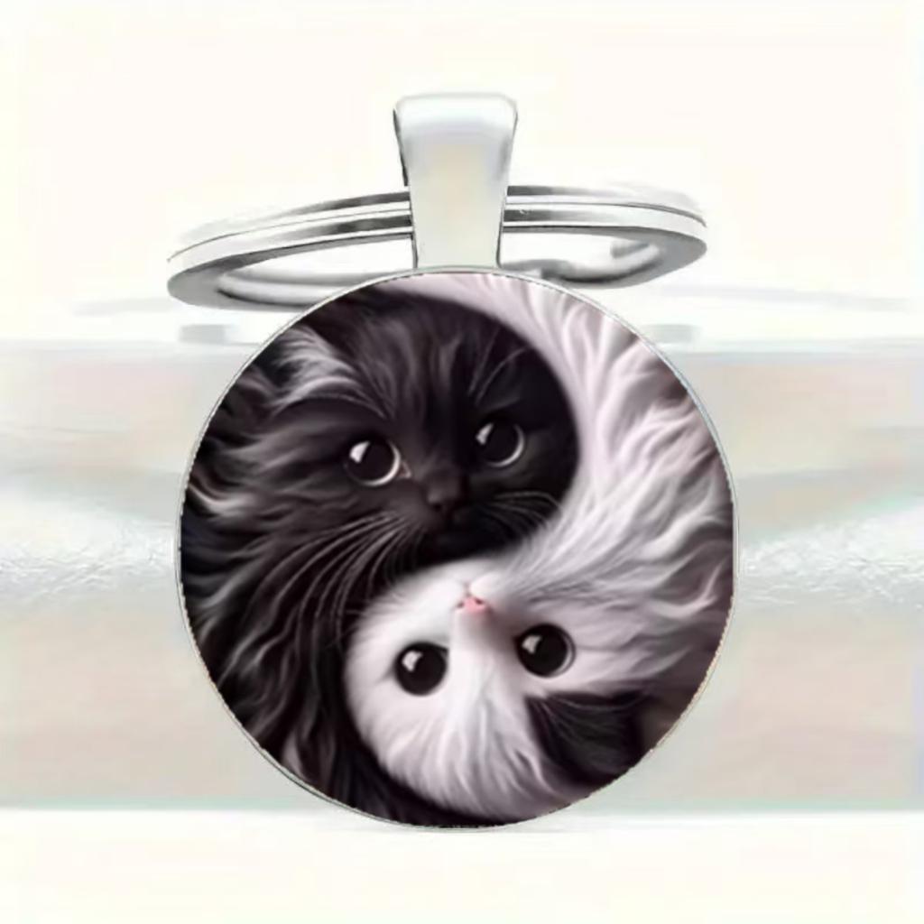 Fashion Alloy Keychain Pendant Round Metal Key Ring