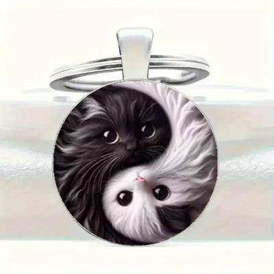 Fashion Alloy Keychain Pendant Round Metal Key Ring