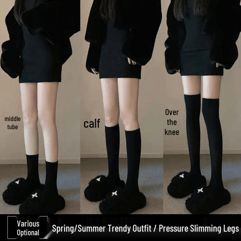 High Pressure Women s Over-the-Knee Slimming Calf Socks - Four Seasons Style Velvet Mid-Calf белый