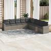 VidaXL Garden Lounge Set 9 Pcs with Grey Cushions Wicker 3219080