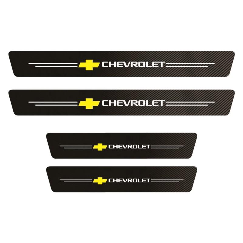 High-quality Carbon Fiber Car Door Sill Protector Sticker For Chevrolet Spark Captiva Cruze Tracker Epica Nubira Malibu Optra