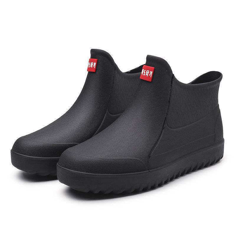 

Rain shoes waterproof fashion water shoes men s rain boots short tube medium tube kitchen non-slip rubber shoes piled thickened warm water boots winte 46