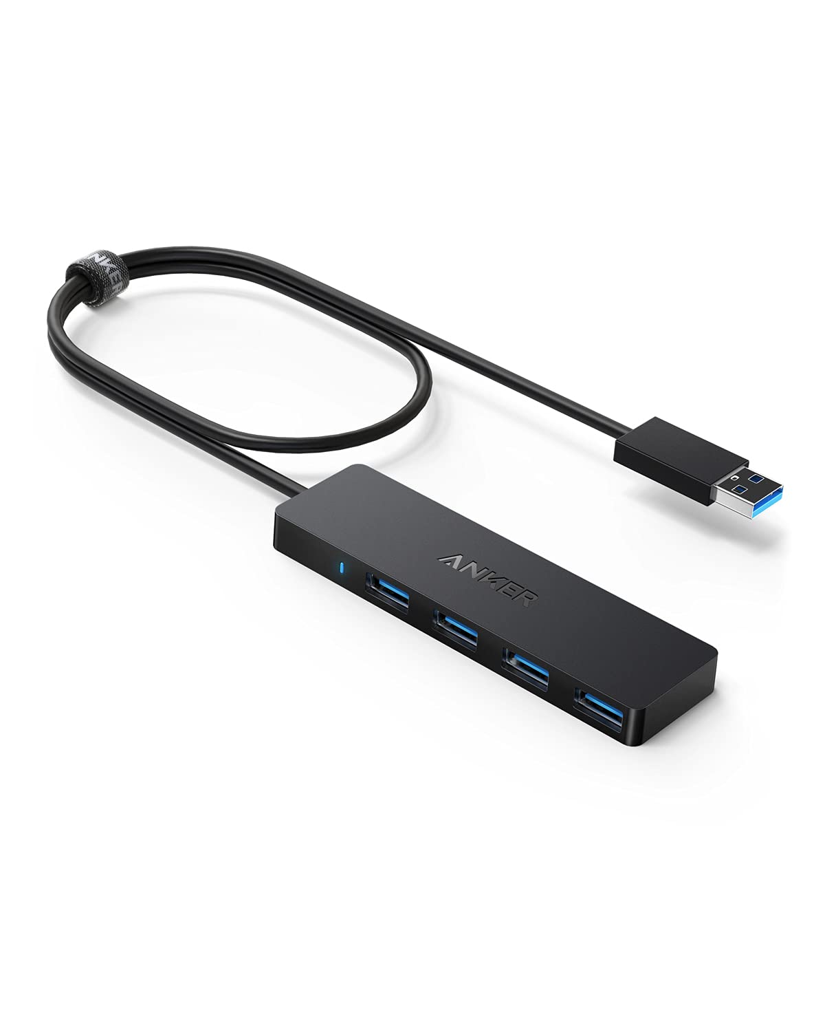 

Anker USB Ultra Slim Hub with 60cm 5Gbps Compatible with Surface and Other Ideal for Remote and Working from Home 3.0 4-Port Cable, High-Speed чёрный