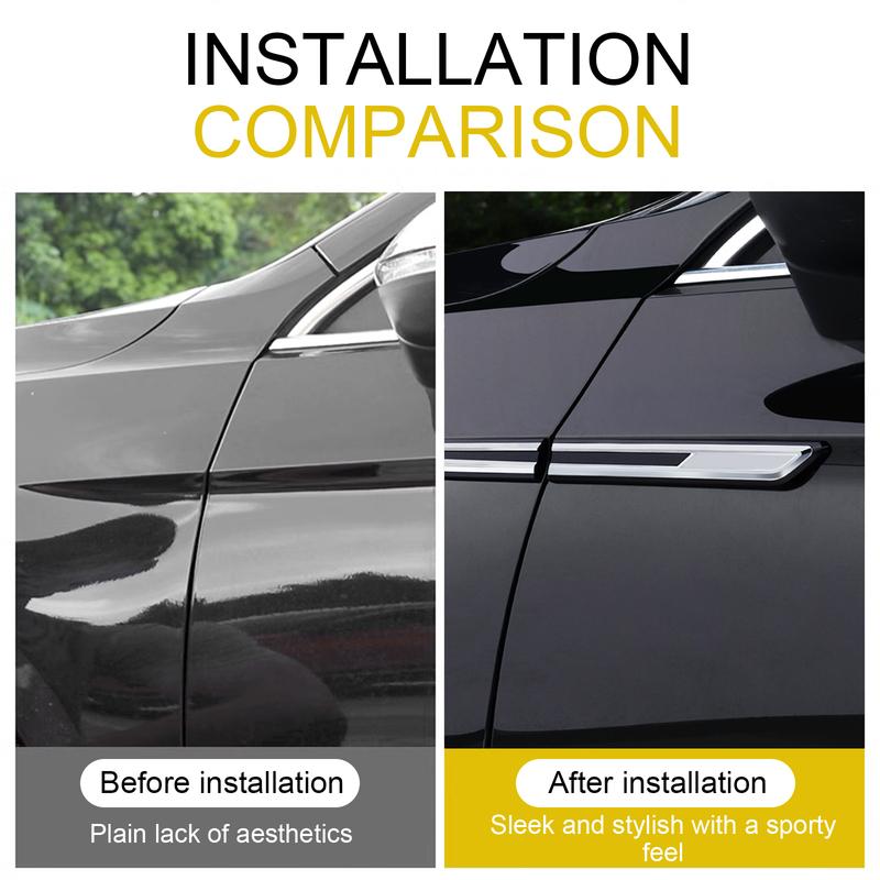 2 st För VW Magotan Passat B8 Med Rline Bilstyling Bil Krom Bil Sidokrockkantsdekorationsklistermärke Stötfångartrim Tillbehör