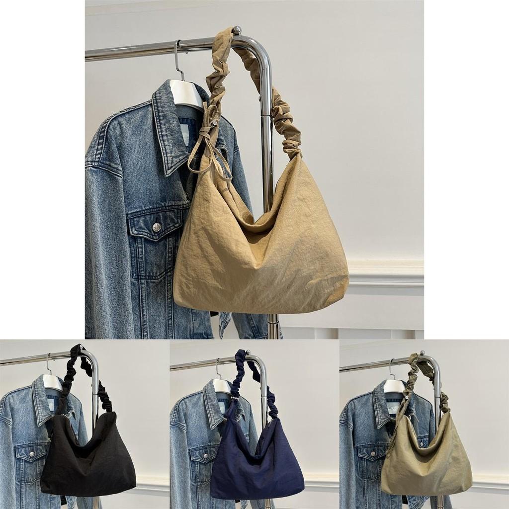 Trendy Stylish Casual Pleated Crossbody Shoulder Tote Bag With Large Capacity For Autumn