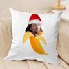 NNicolas Cage In A Banana Cushion Cover Silky Short Plush Invisible Zipper Dustproof Sofa Pillow Case for Home Decor