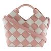 Woven Basket, Small Handbag 2WAYShoulder Pink / White Calfskin Women Used