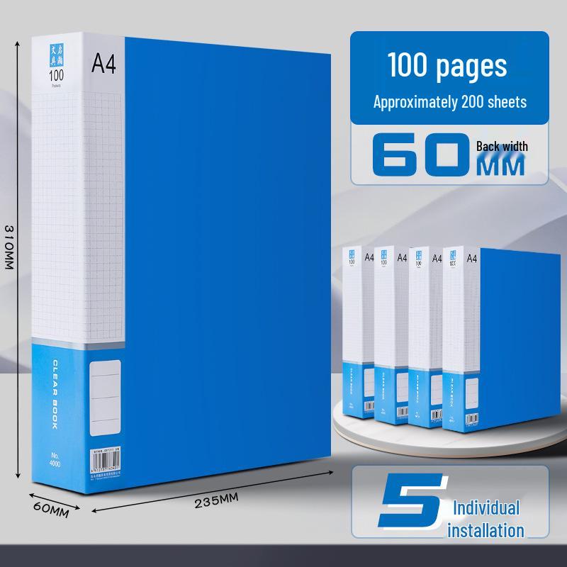 A4 Transparenter mehrschichtiger Dokumentenordner für Büro- und Lernbedarf