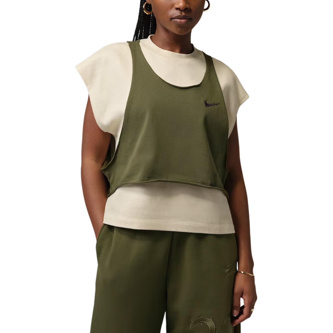 

Jordan Teyana Taylor Layered Crew Neck Short Sleeve T-Shirt Women tops IM6357-133 L