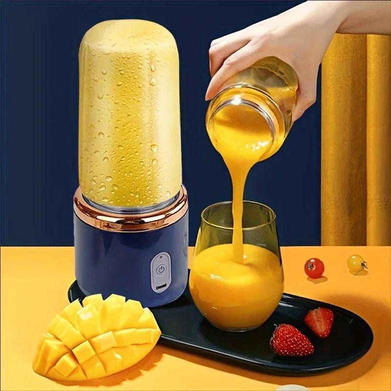 Juice Extractor , Optional Dual Cup Portable Rechargeable Small Sport Juice Cup, Student Home Multifunctional Juice Extractor