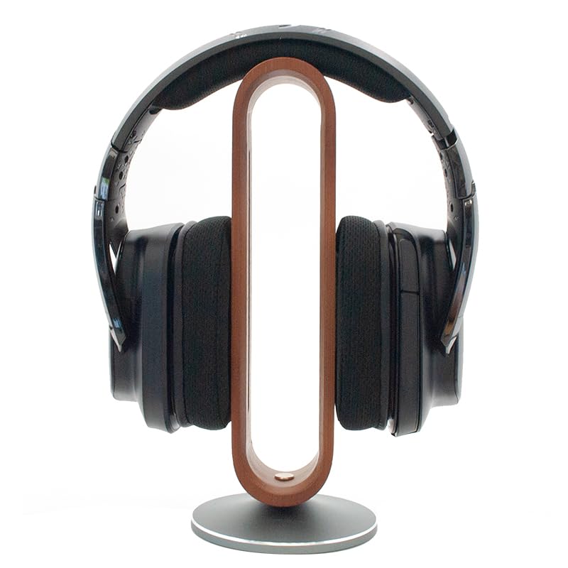 Stylish bamboo headphone stand for those who want to pay attention to their interior Scandinavian-style (brown) design.