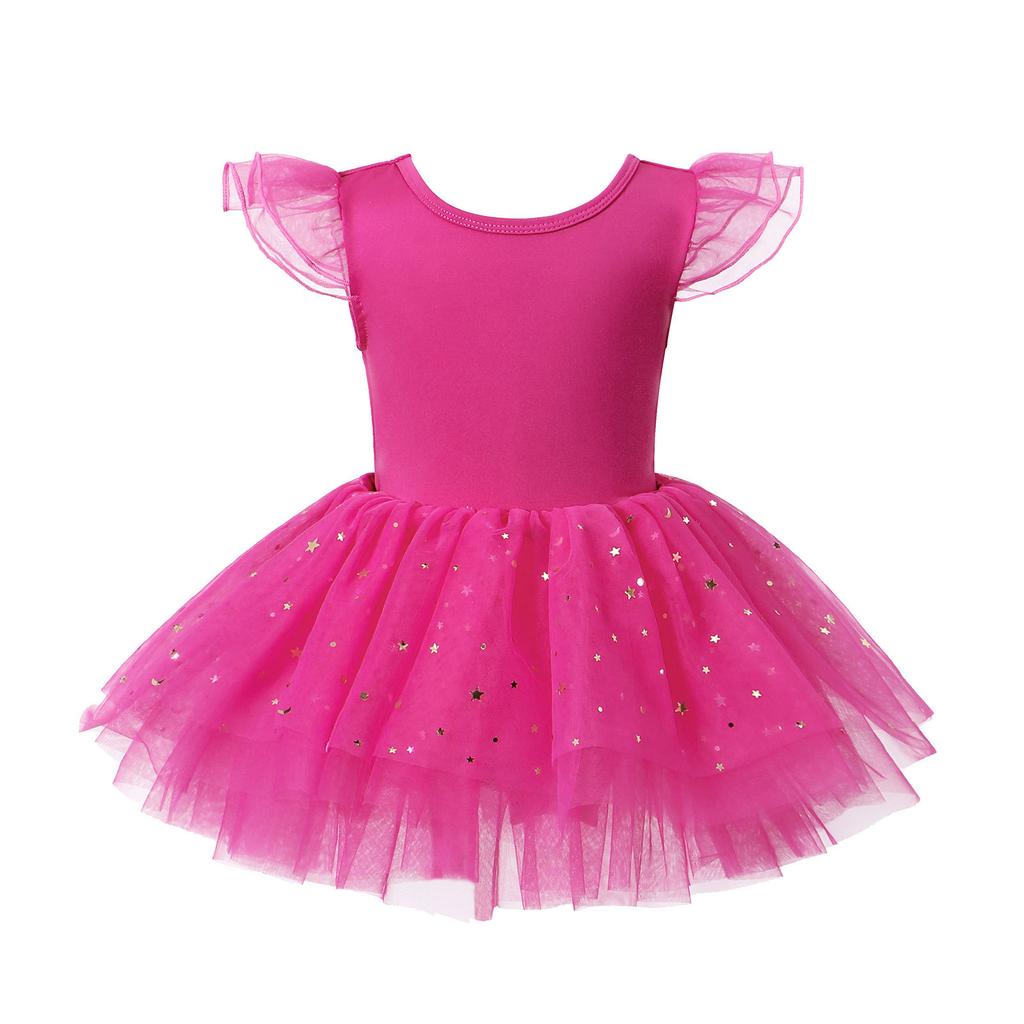 Girls' Tutu Skirt Children's Performance Clothing Cross-border Hot Selling Printed Mesh Dance Skirt Tutu Skirt Dress Girl