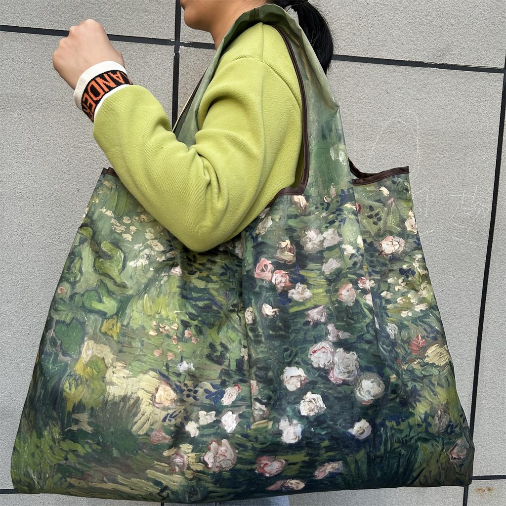 Sac à bandoulière pliable élégant Grande capacité Sac à bandoulière portable pour femmes, Sac fourre-tout de shopping avec plusieurs motifs disponibles