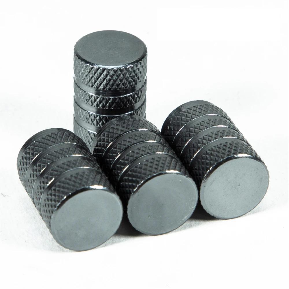 4Pcs Knurling Style Tire Valve Cap Aluminum Silver Car Tire Valve Stems Cap Tire Wheel Stem Air Valve Cap Valve Stems 1