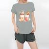 Women's Round Neck Casual Printed Short-sleeved T-shirt Top