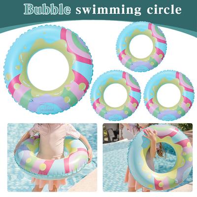 Lucky Bubble Swimming Ring Colorful Inflatable Pool Float Cute Swim Ring Beach Swimming Party Toys for Kids Youth Adults