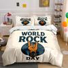 World Rock Day Celebration Bedding Duvet Cover Set Duvet Cover Pillowcases (1*Duvet Cover 2*Pillowcases, Without Duvet Insert)