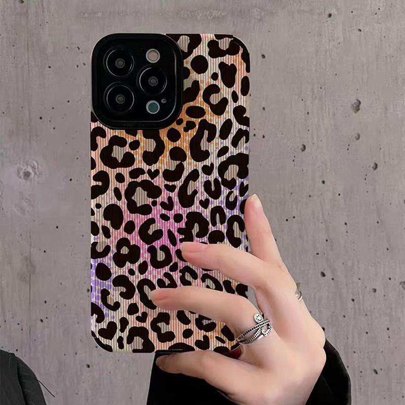 

Модная Цветная Силиконовая Чехол-накладка с Леопардовым Принтом Для iPhone 17 Air 13 12 11 16 14 15 Pro Max Plus Mini Кожаный Ударопрочный Полное Покрытие For iPhone12 Pro Max