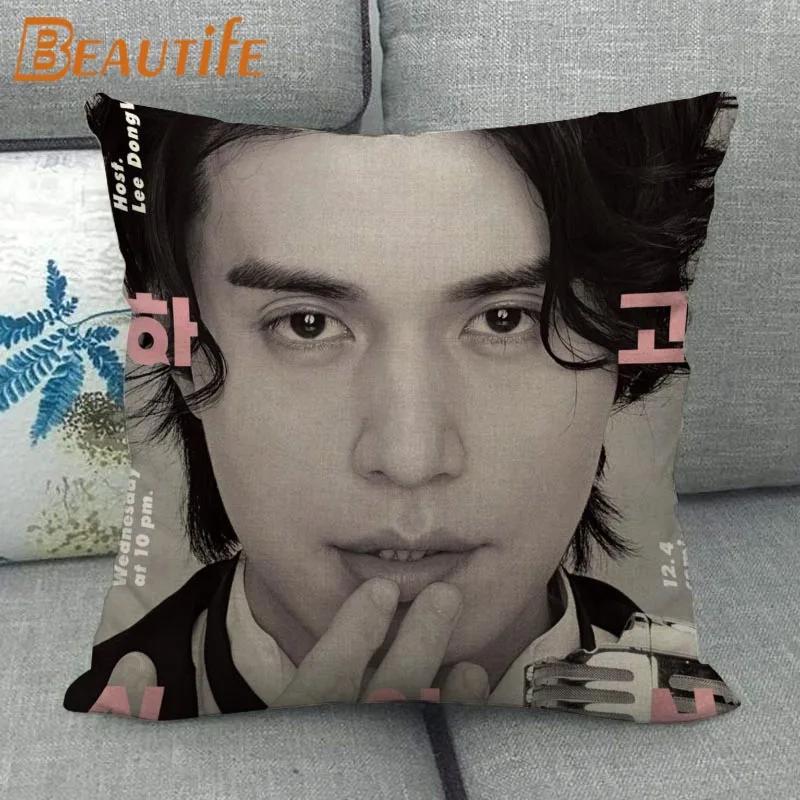 Custom Lee Dong Wook KPOP Pillowcase Wedding Decorative Cotton Linen Pillow Case For Home Pillow Cover 45X45cm One Side