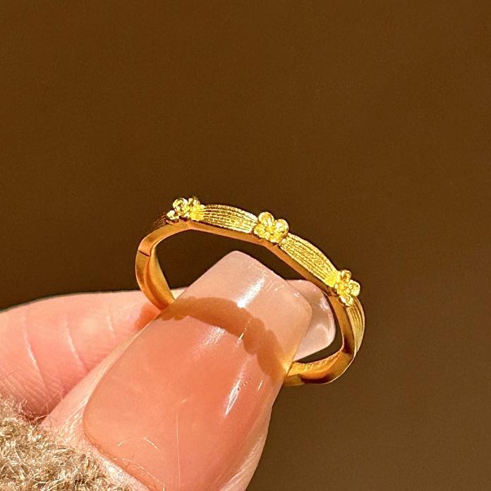Xiaohongshu Chinese-Style Adjustable Gold Osmanthus Ring Adjustable
