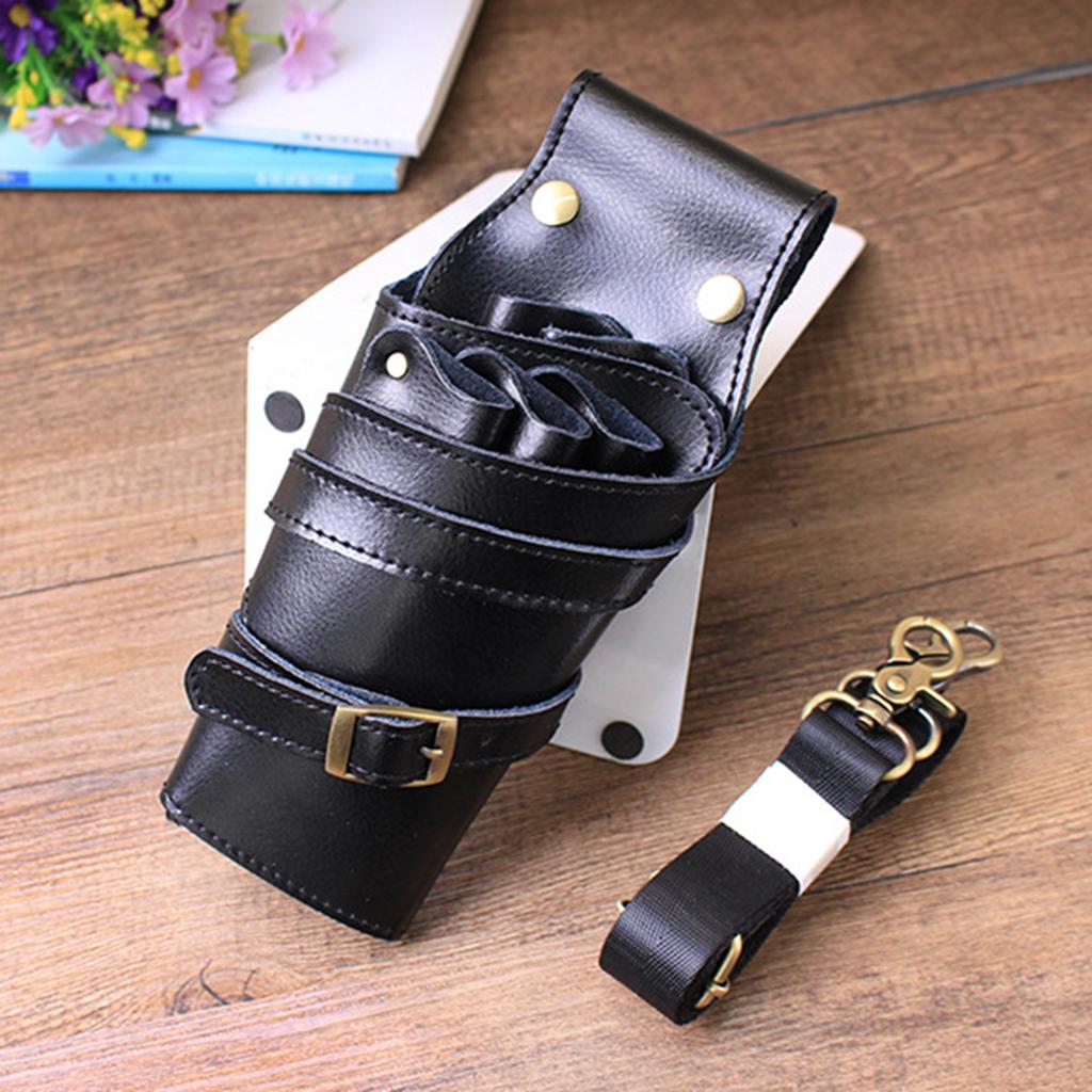 s Holder Leather Pouch Hairdressing Styling Hair Tools Display Stand - Black, 23 x 10cm