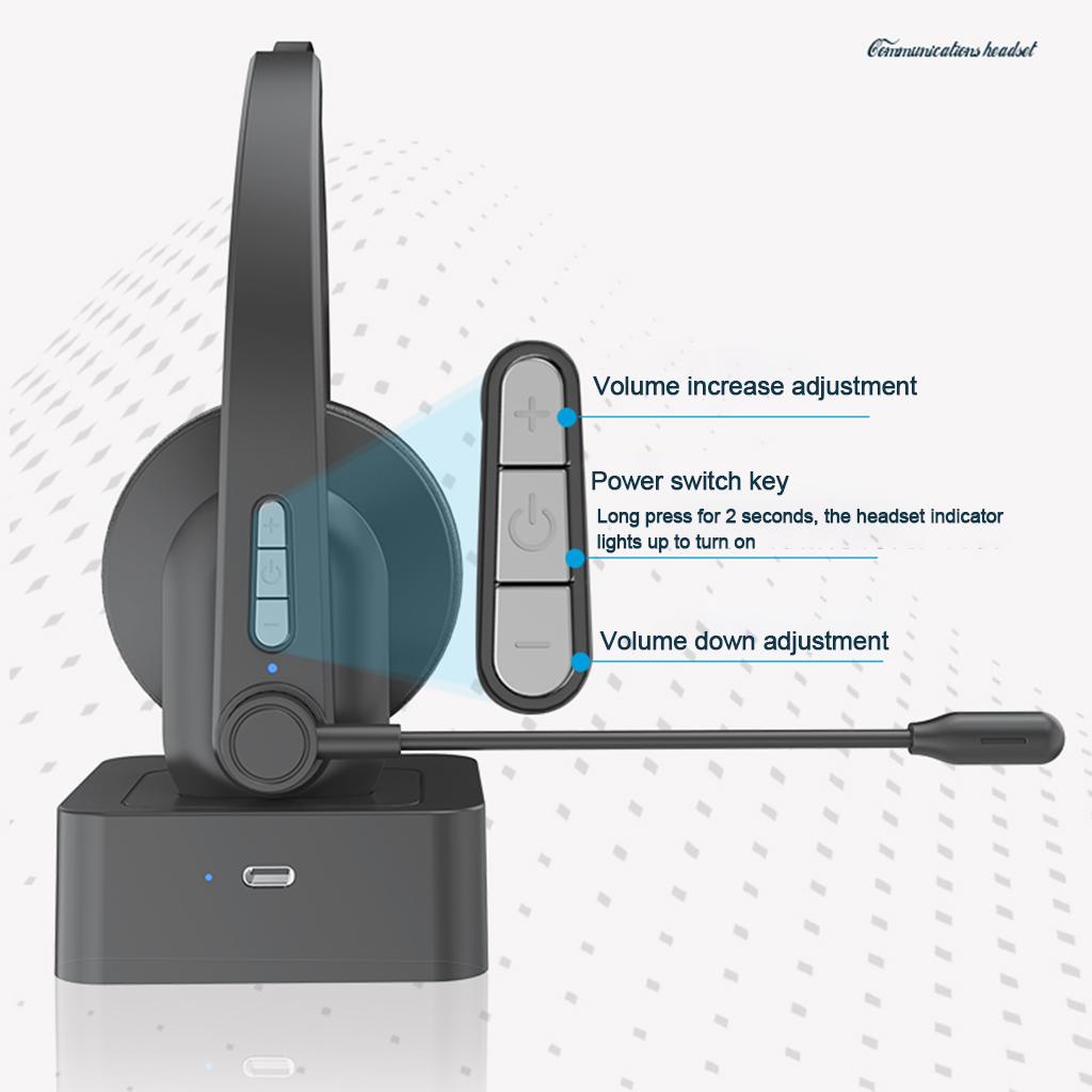 Professional Wireless Headphone with Microphone Charging Base Computer Calling PVC Line Noise Reduction Noise Reduction