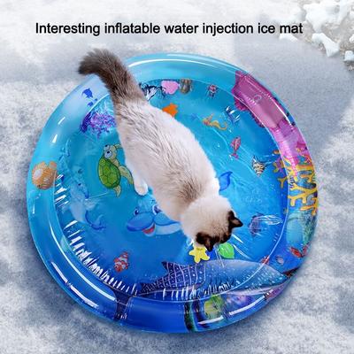Wasserfüllbare Wasser-Sensorik-Spielmatte Verdickte Wasserbetten für Katzen und Hunde Tragbare Kühlmatten für Katzen und Hunde