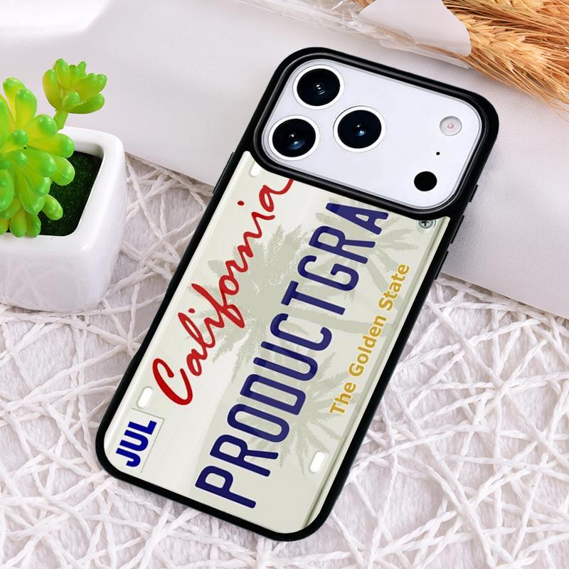 

PLATE LICENSE CALIFORNIA Shockproof Phone Case for iPhone 17 Air 16e 15 11 12 14 13 Pro Max Cover Coque iPhone Air