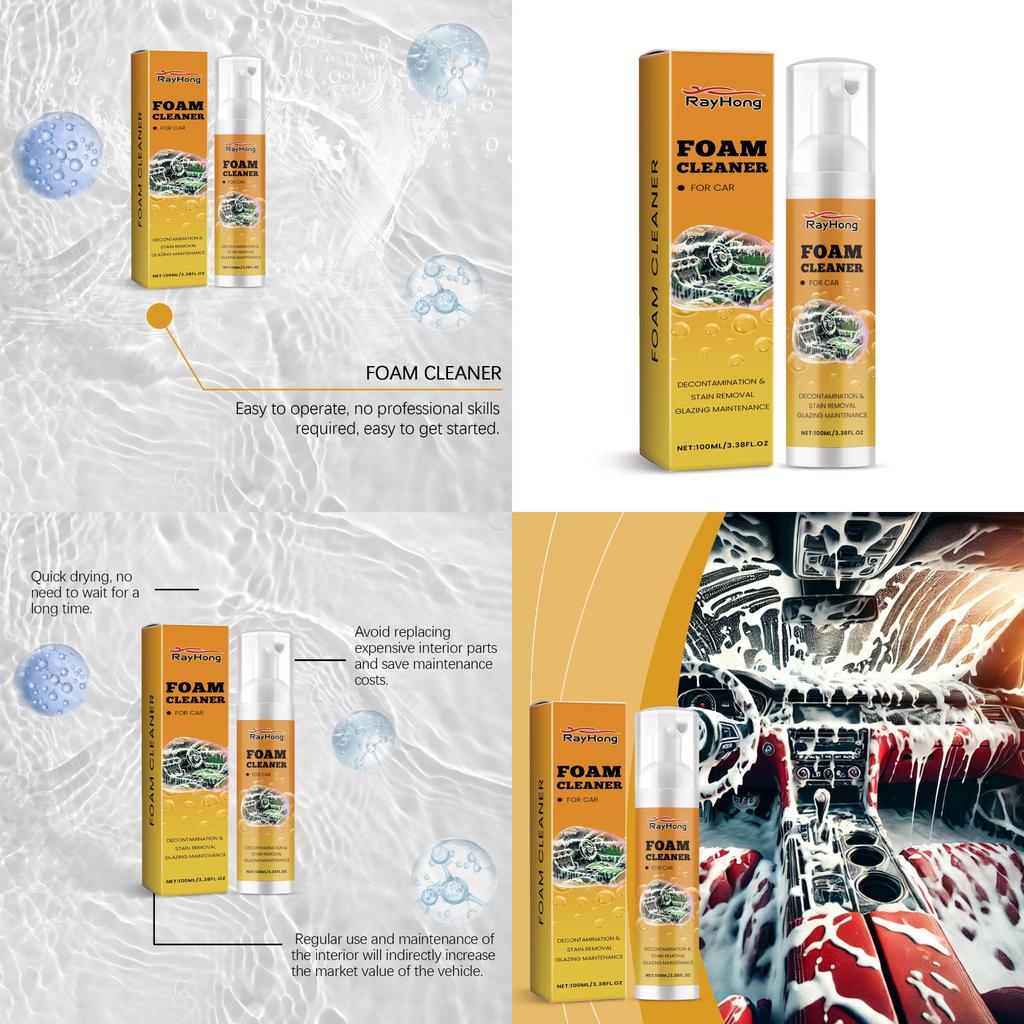 Rayhong Car Foam Cleaner 100ml Premium Foam Cleaner For Interior Care And Protection