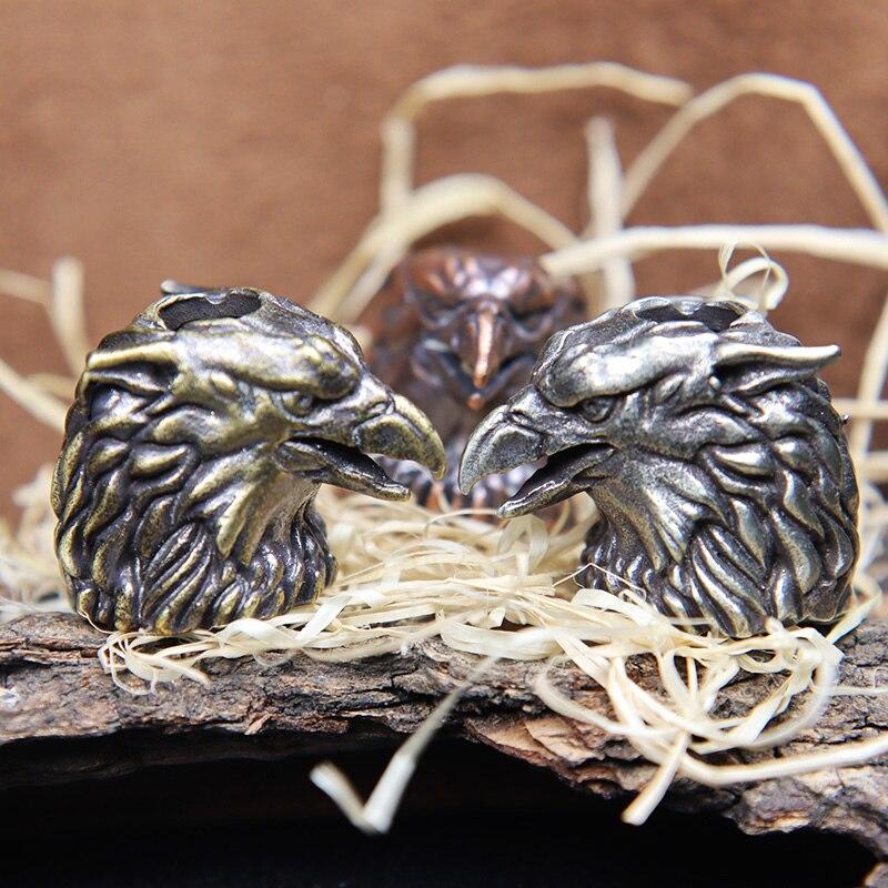 Griffin Eagle Head Lion Body Brass Knife Beads Lanyard Pendants Paracord Charms Eagle Beak EDC Outdoor DIY Accessories Jewelry