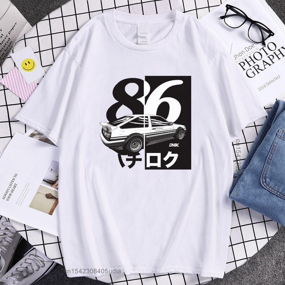Fashion Japanese Drift Anime Initial D T Shirt Unisex Summer Cool Brand Short Sleeves Tshirt Casual Ae86 Initial D Homme Tshirt
