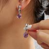 Elegant 925 Sterling Silver Women's Earrings Natural Amethyst Oval 8*10mm Gemstone Fine Jewelry for Women's Birthday Gifts