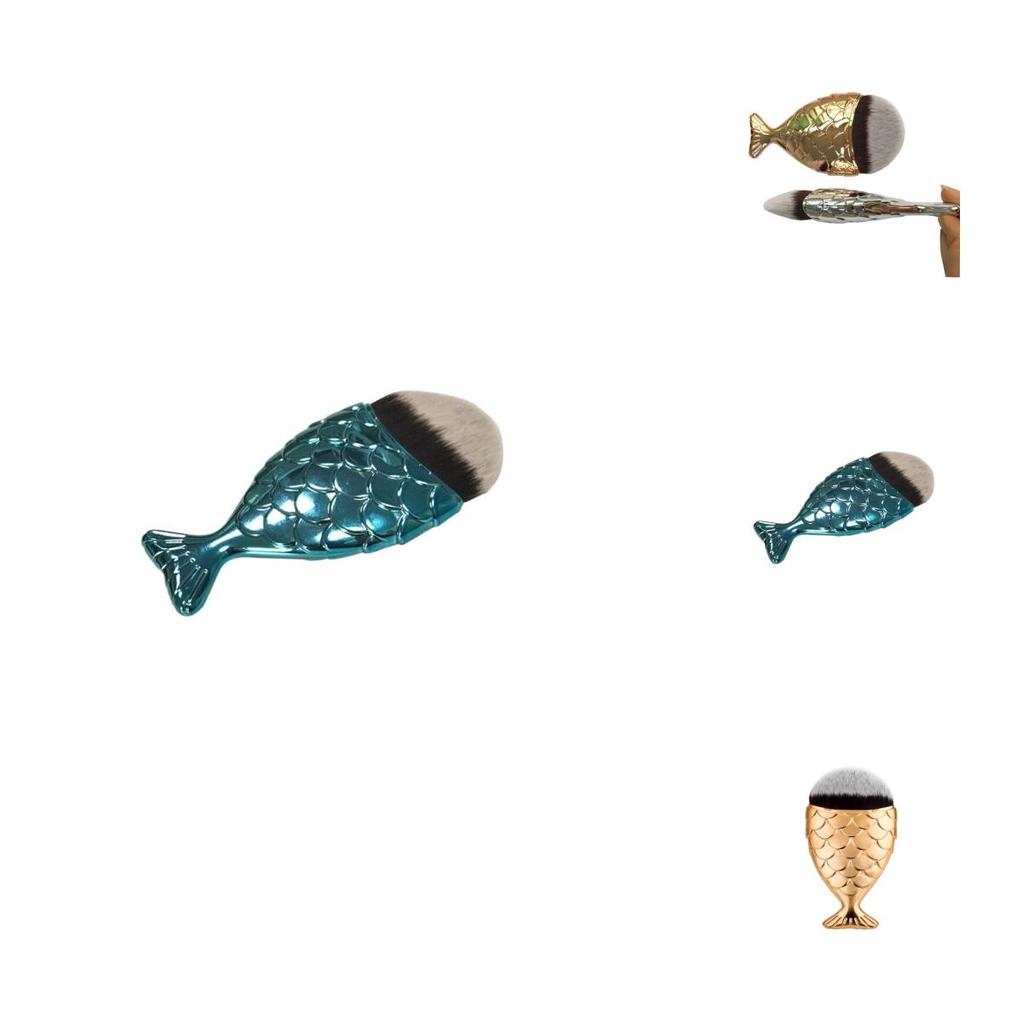 Exquisite Professional Mermaid Makeup Brushes Set With Luxurious Foundation And Powder Brush