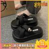Height-increasing platform slippers women's summer wear, stepping on shit feeling super fire beach sandals non-slip bath muffin fashion sandals