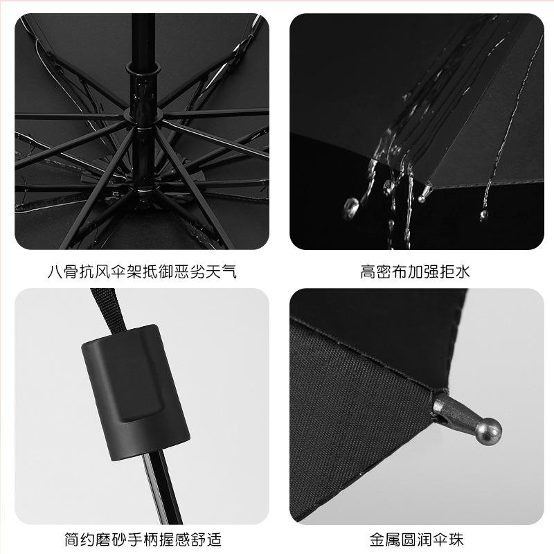 Children's Umbrella Fresh Vinyl Sun Umbrella Sunshine and Rain Anti-UV Parasol Women's Sunscreen Tri-fold Umbrella Printed LOGO