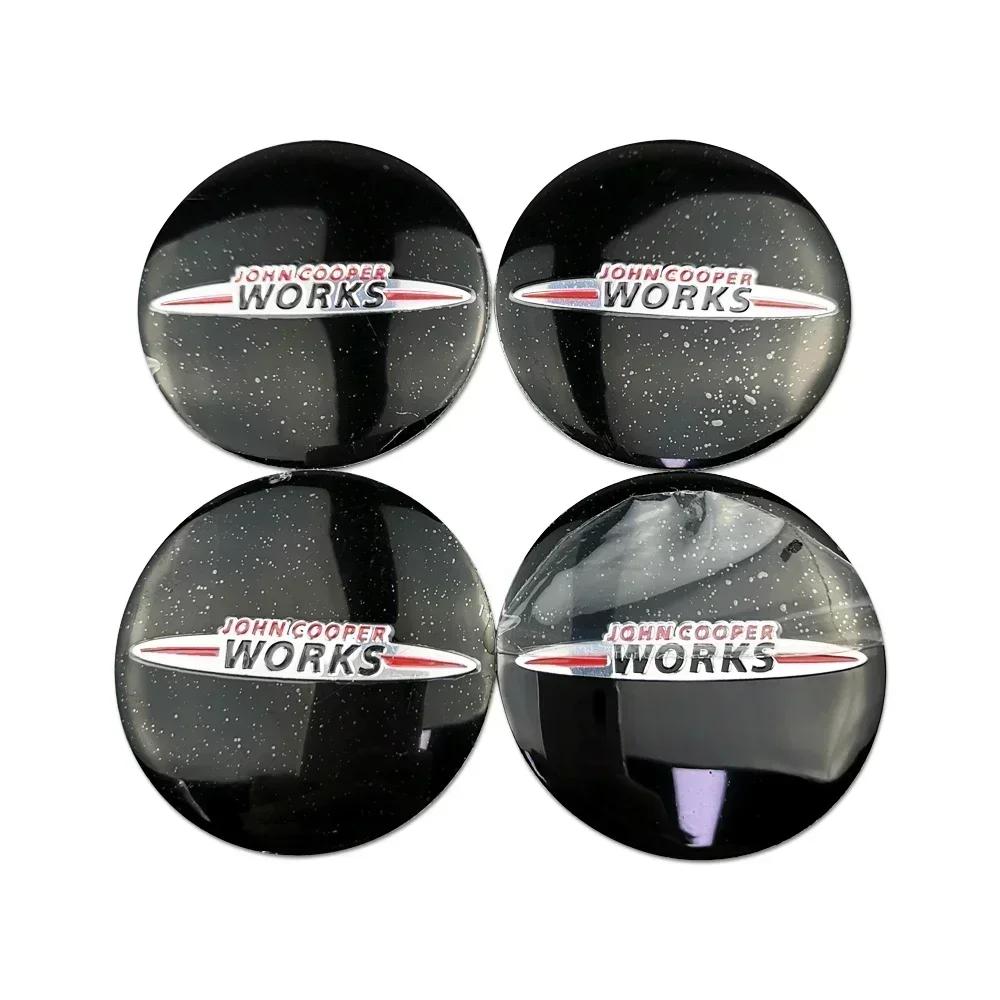4pcs Car Wheel Center Stickers Hub Decals for Mini Cooper JCW R50 R52 R53 R56 R57 R58 R60 MINI CLUBMAN COUNTRYMAN Accessories