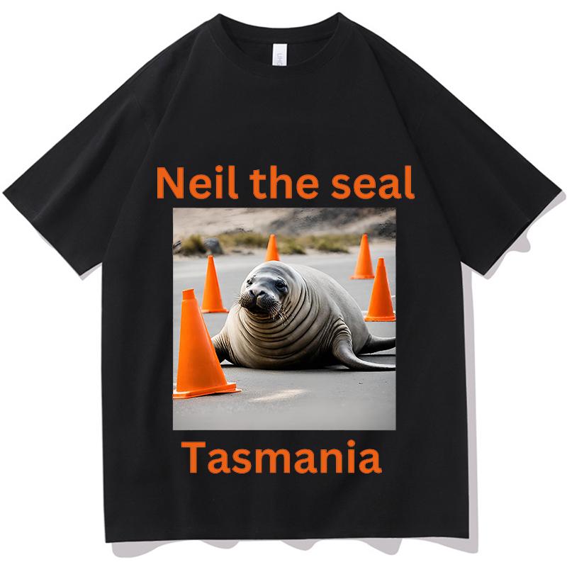 Neil The Seal Tour TShirts Fashion Summer Pure Cotton Oneck Short Sleeve Vintage Graphic Unisex Aesthetic Clothing Streetwear