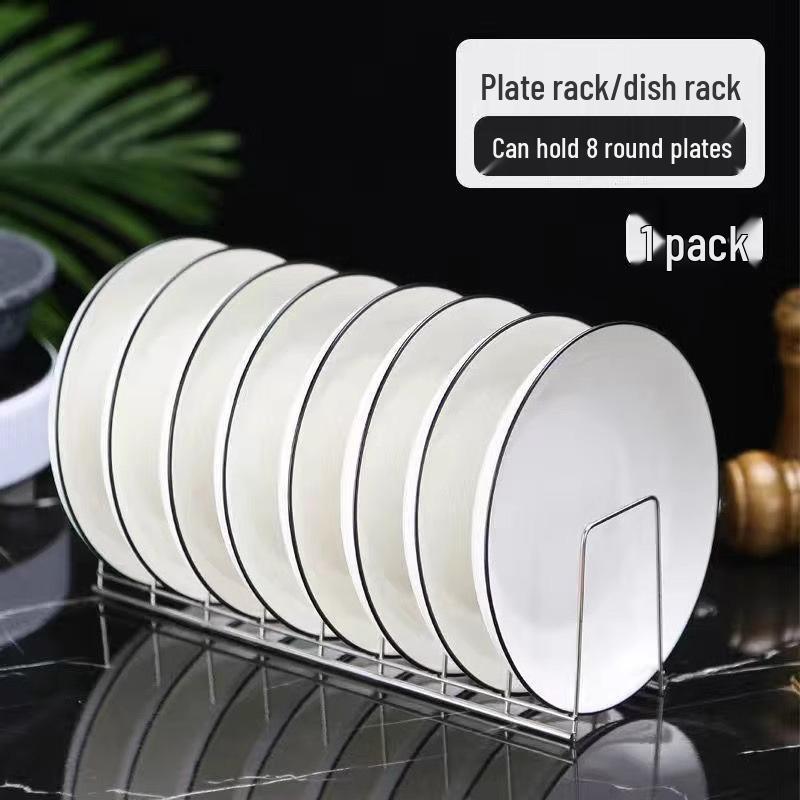 Stainless Steel Bowl & Dish Storage Rack - Kitchen Organizer & Plate Holder