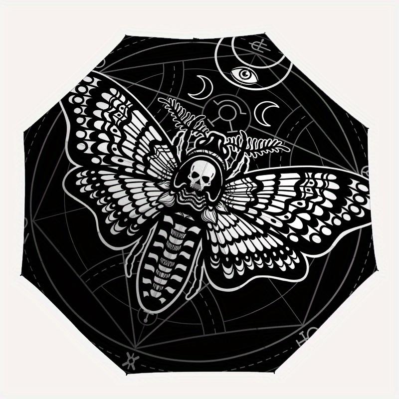 Dark Moth Symbol Tattoo Design StickerUmbrella, Portable 3-Fold Umbrella for Men & Women,Christmas Gift ES274