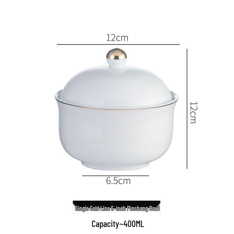 

Elegant Gold Line Ceramic Stew Pot with Lid