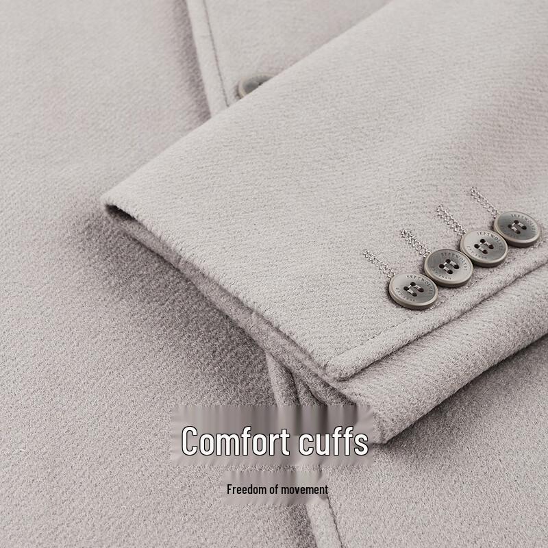 SEPTWOLVES Men's Wool Blend Lapel Overcoat