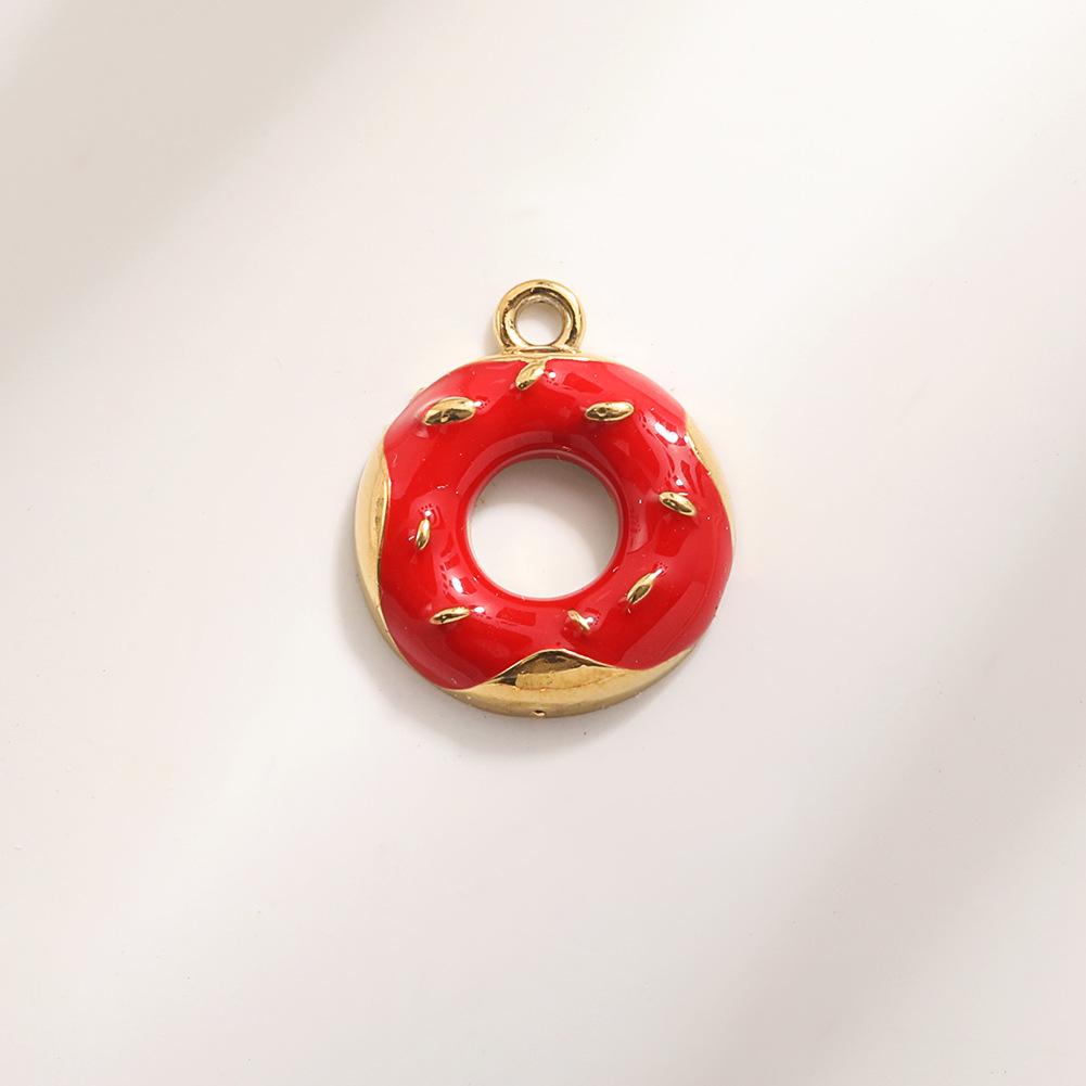 Stainless Steel Drip Oil DIY Pendant: Stylish Lips & Donut Charms with Titanium Steel Bracelet, Necklace & Earrings