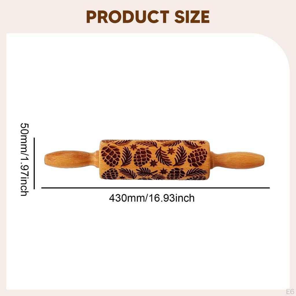 Weihnachtsbacken Nudelholz, Neuartiges Dekorationswerkzeug, Komfortabler Griff, DIY Küchenrolle